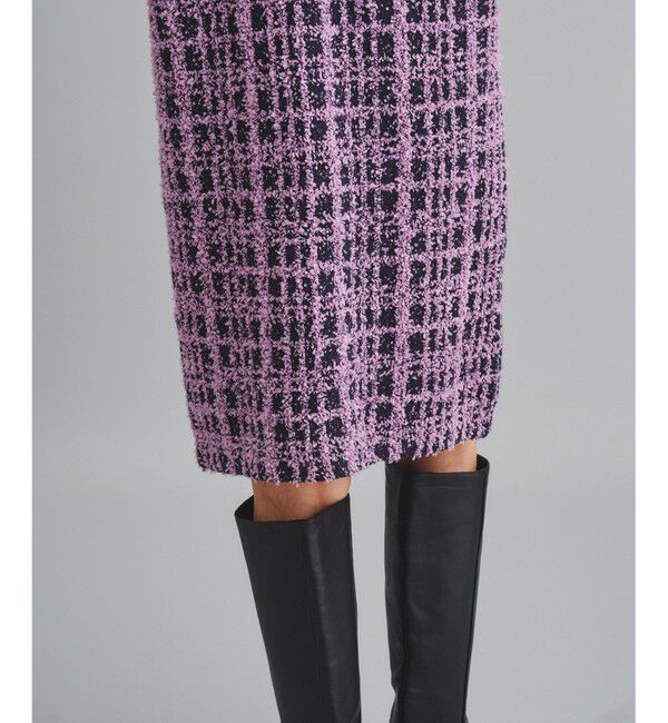  「ツイードレイヤードニットワンピース」|ワンピース|