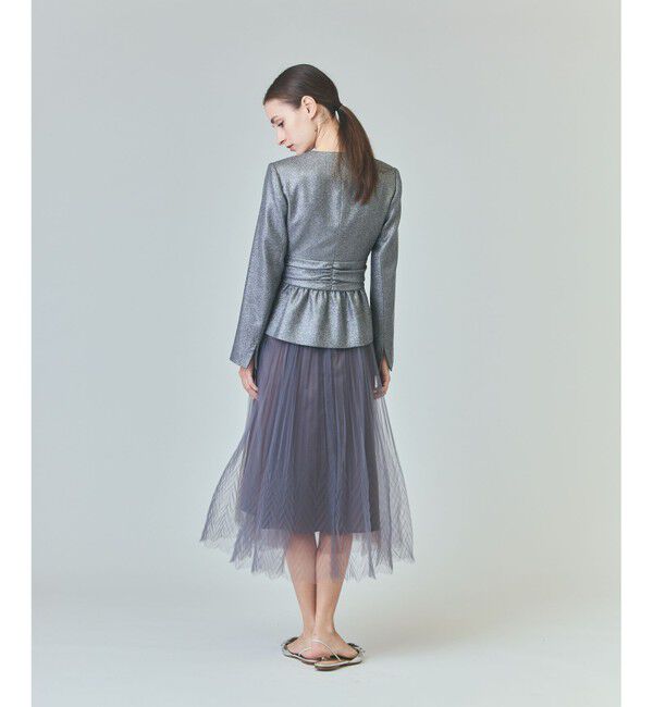 Grace Class「ラメWOOLボウジャケット」|ノーカラージャケット|