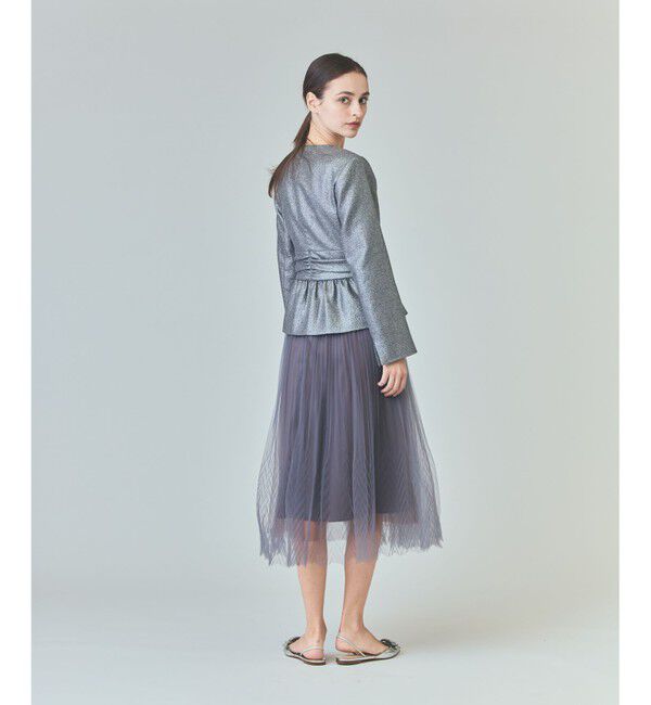 Grace Class「ラメWOOLボウジャケット」|ノーカラージャケット|