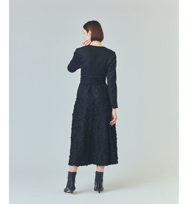 Grace Class「ラメWOOLボウジャケット」|ノーカラージャケット|