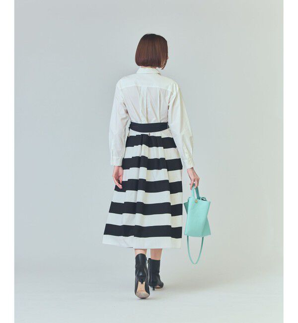  「ボーダーコンビシャツワンピース」|ワンピース|