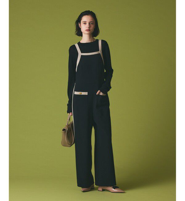 Grace Class「トリアセバイカラーサロペット」|オールインワン|ブラック