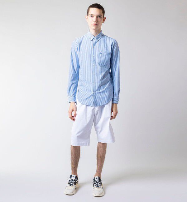 LACOSTE「クールマックスブレンド鹿の子地ストライプシャツ」|シャツ・ブラウス|