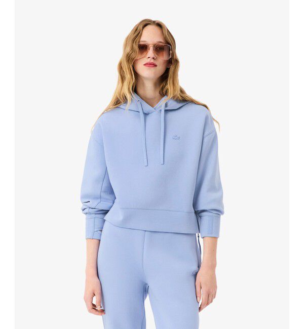 LACOSTE「ワイド＆クロップドフードスウェットパーカー / フーディー」|パーカー|アクア