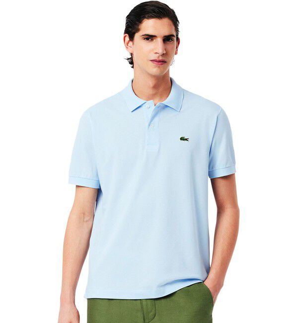 LACOSTE「通気性 イージーケア 軽量鹿の子ピケ L.12.12ライトウェイト半袖ポロシャツ」|ポロシャツ|ライトブルー