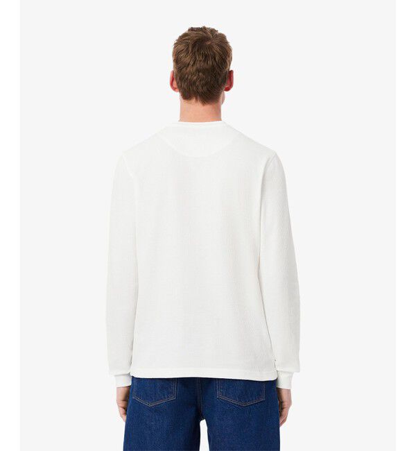 LACOSTE「ワッフルニット ヘンリーネック長袖Tシャツ」|Tシャツ・カットソー|