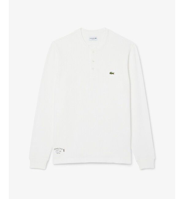 LACOSTE「ワッフルニット ヘンリーネック長袖Tシャツ」|Tシャツ・カットソー|