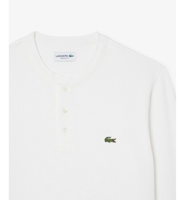 LACOSTE「ワッフルニット ヘンリーネック長袖Tシャツ」|Tシャツ・カットソー|
