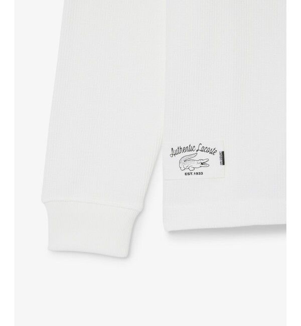 LACOSTE「ワッフルニット ヘンリーネック長袖Tシャツ」|Tシャツ・カットソー|