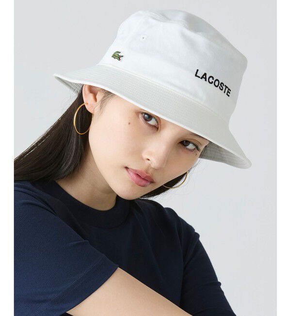 LACOSTE「ブランドロゴステッチバケットハット」|ハット|