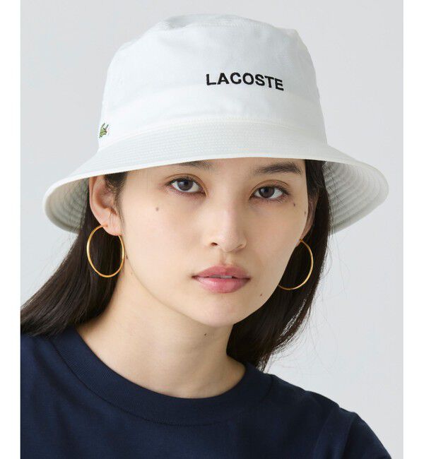 LACOSTE「ブランドロゴステッチバケットハット」|ハット|