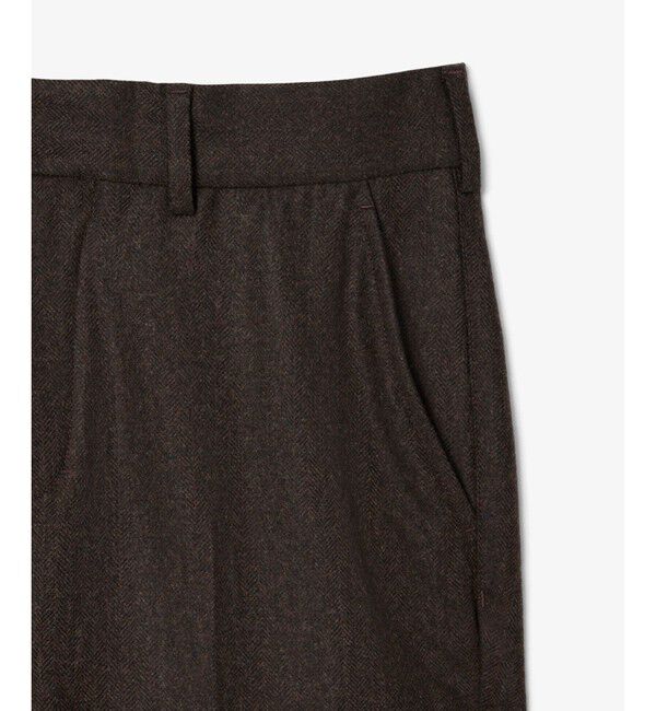 LACOSTE「ウールブレンドヘリンボーンパンツ」|スラックス|