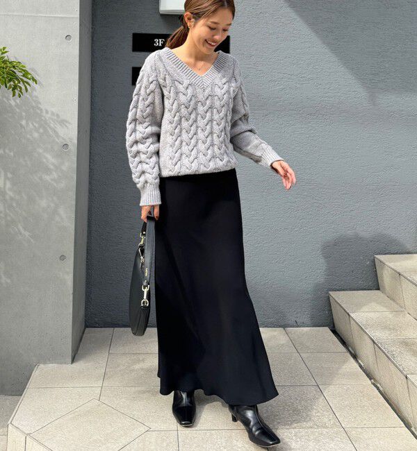 NOLLEY'S sophi「【追加】《オールシーズン対応》ウォッシャブルマットサテンナロースカート」|スカート|