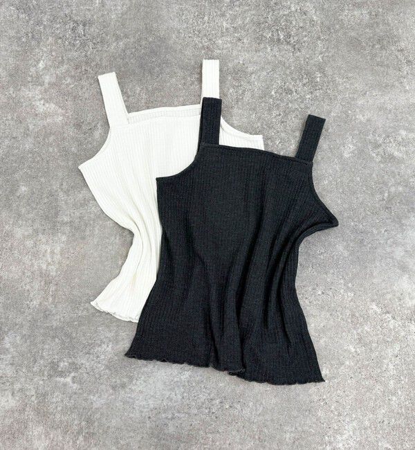 fredy emue「スラブテレコタンクトップ」|Tシャツ・カットソー|チャコールグレー