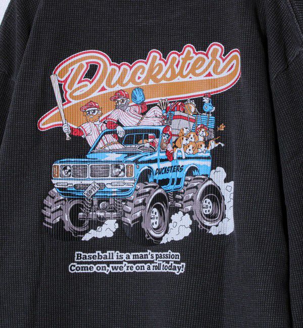 FREDY MAC「【Duckster/ダックスター】ヴィンテージ調ワッフルロンT」|Tシャツ・カットソー|