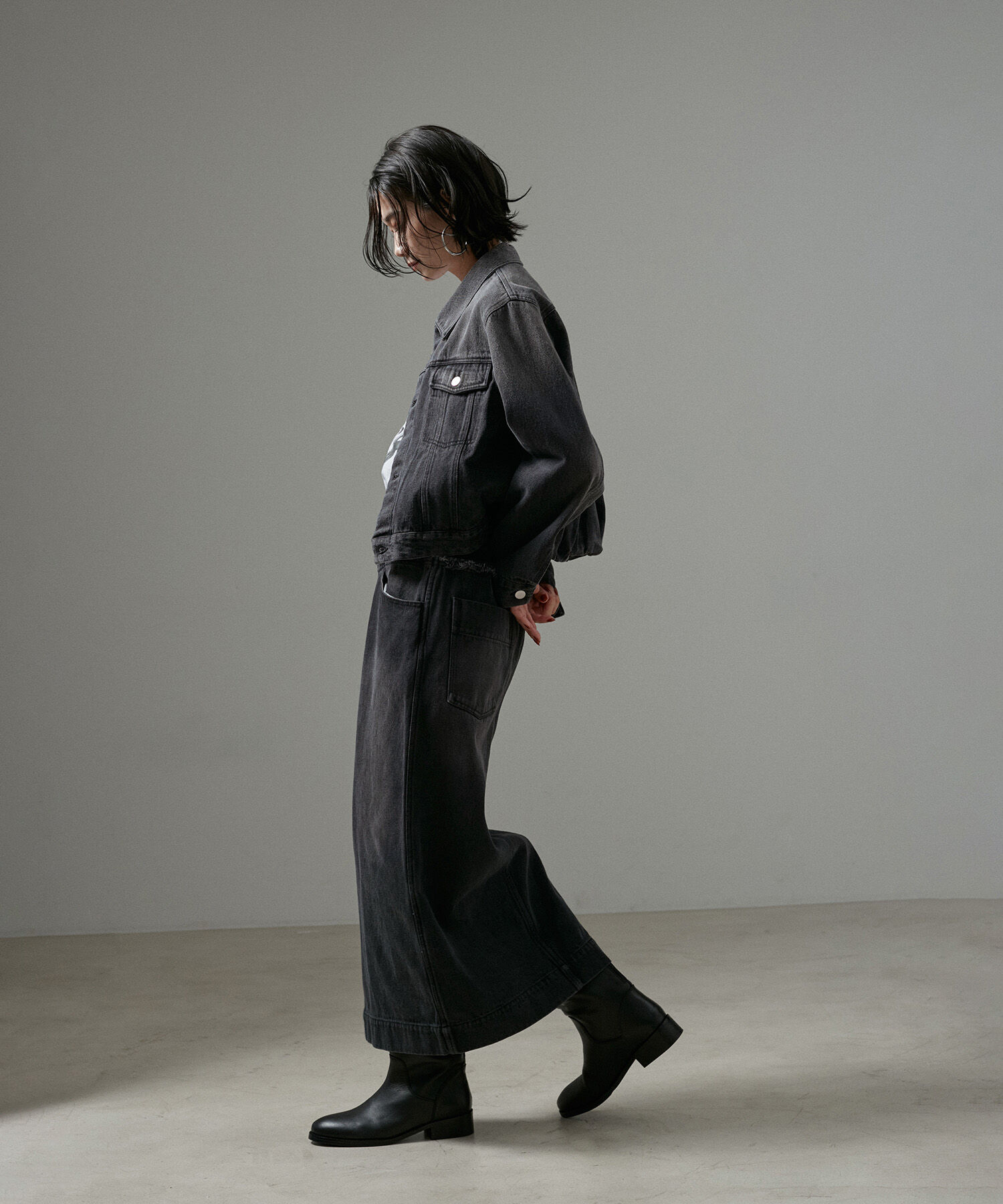 SALON adam et rope'「【WEB限定】クロップドカーヴィーデニムジャケット」|デニムジャケット|