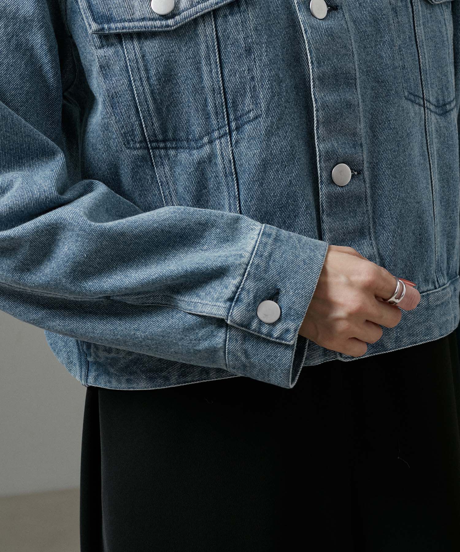 SALON adam et rope'「【WEB限定】クロップドカーヴィーデニムジャケット」|デニムジャケット|