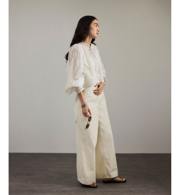 SALON adam et rope'「【WEB限定】レースアクセントボリュームスリーブブラウス」|シャツ・ブラウス|