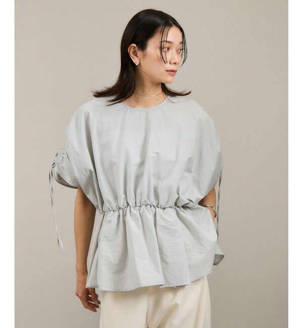 SALON adam et rope'「【WEB限定】シャーリングスリーブブラウス」|シャツ・ブラウス|