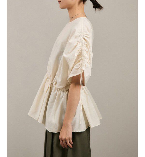 SALON adam et rope'「【WEB限定】シャーリングスリーブブラウス」|シャツ・ブラウス|