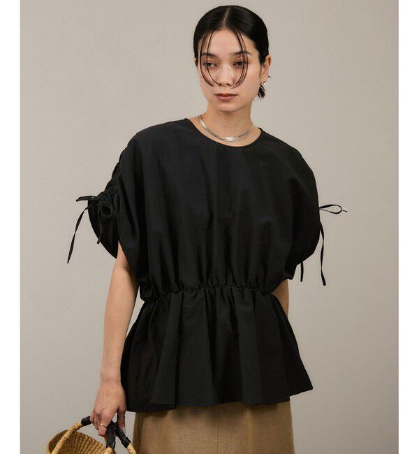 SALON adam et rope'「【WEB限定】シャーリングスリーブブラウス」|シャツ・ブラウス|