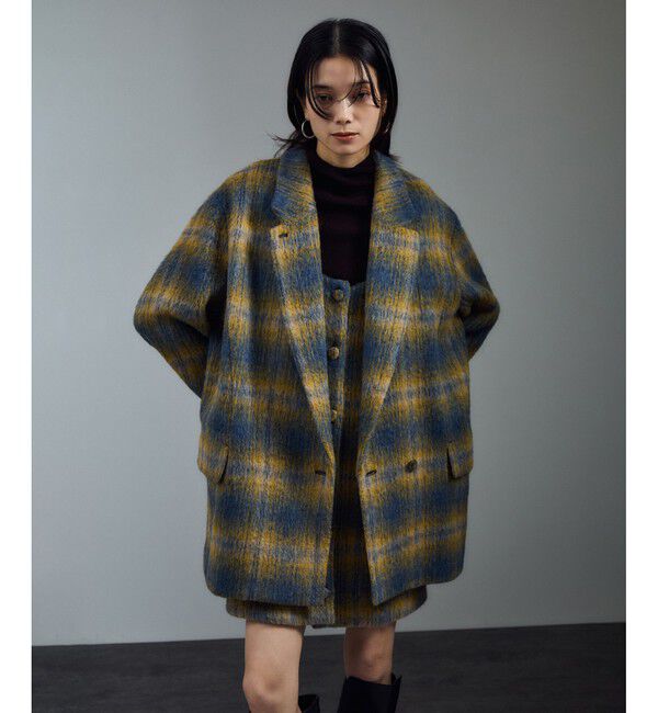 SALON adam et rope'「BALLIシャギージャケットコート」|その他|イエロー系(81)