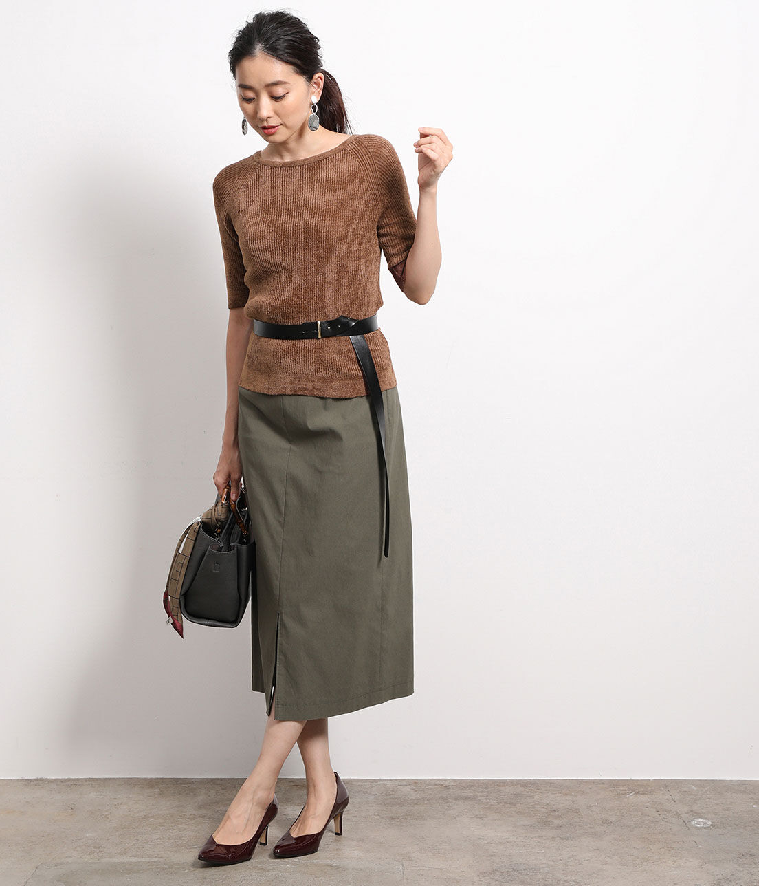 ROPE「【2WAY】モールヤーン5分袖プルオーバー」|ニット・セーター|