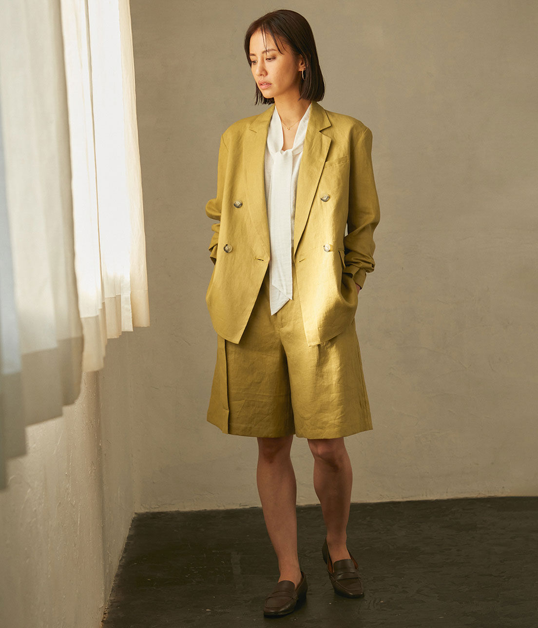 ROPE「【洗える】【セット対応】リネンタックショートパンツ」|その他|