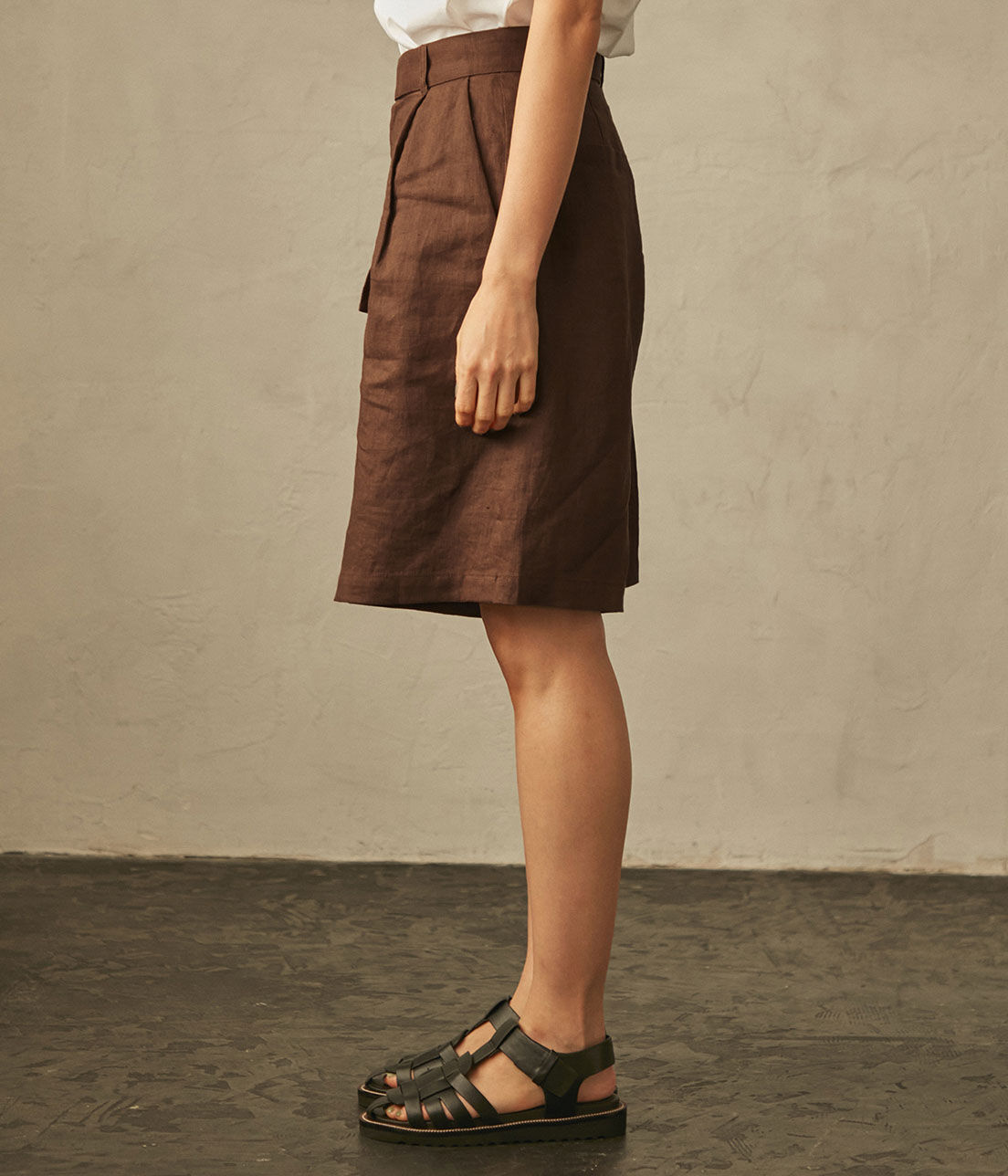 ROPE「【洗える】【セット対応】リネンタックショートパンツ」|その他|