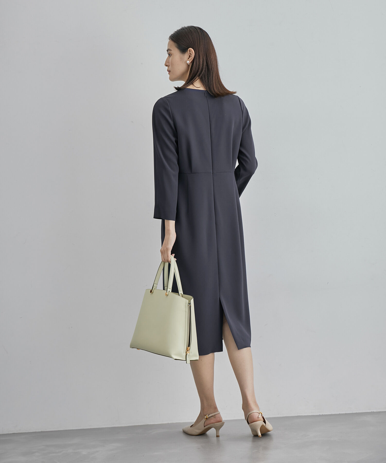 ROPE「ジョーゼットウエストタックワンピース/セットアップ対応・セレモニー対応」|ワンピース|