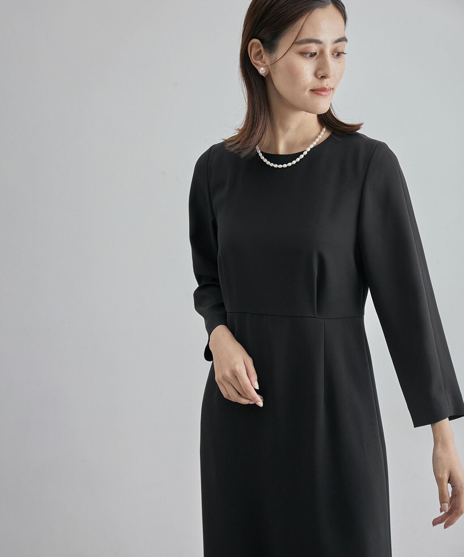 ROPE「ジョーゼットウエストタックワンピース/セットアップ対応・セレモニー対応」|ワンピース|