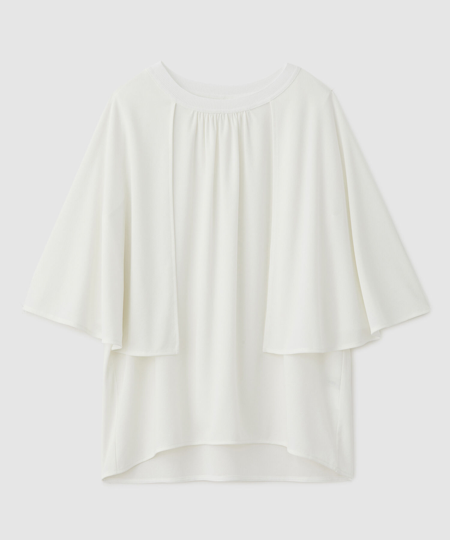 ROPE「ケープスリーブリンキングトップス」|Tシャツ・カットソー|ホワイト(10)