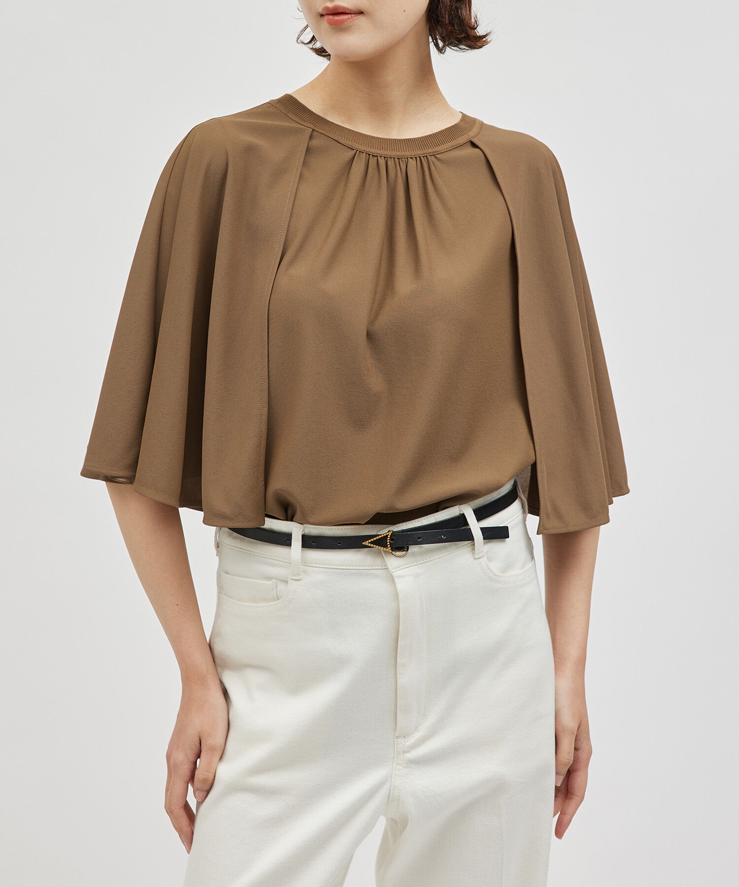 ROPE「ケープスリーブリンキングトップス」|Tシャツ・カットソー|