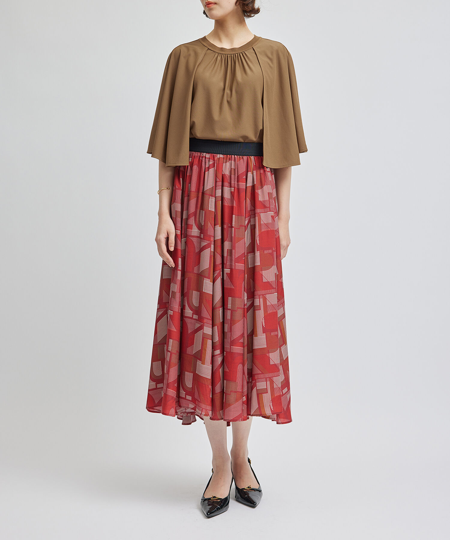 ROPE「ケープスリーブリンキングトップス」|Tシャツ・カットソー|