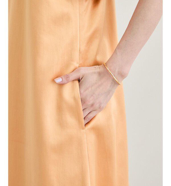 ROPE「【洗える】シャイニーサテンキャミワンピース」|ドレス|