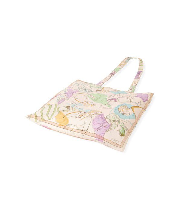 ROPE「【YUKO SAEKI for ROPE&rsquo;・コラボ】スカーフ柄プリント シルクトートバッグ【A4対応】」|トートバッグ|