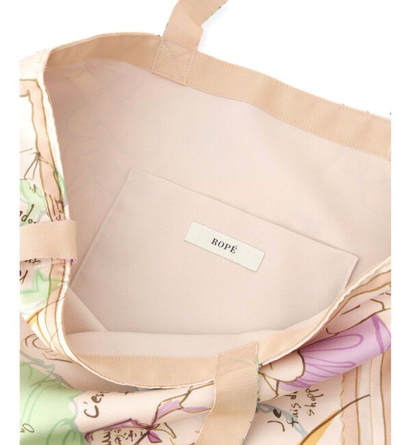 ROPE「【YUKO SAEKI for ROPE&rsquo;・コラボ】スカーフ柄プリント シルクトートバッグ【A4対応】」|トートバッグ|