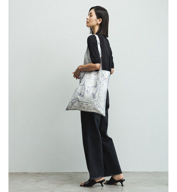 ROPE「【YUKO SAEKI for ROPE&rsquo;・コラボ】スカーフ柄プリント シルクトートバッグ【A4対応】」|トートバッグ|