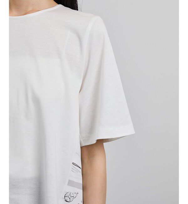 ROPE「【洗える】【YUKO SAEKI for ROPE'・コラボ】スカーフ柄プリント Aラインカットソー」|Tシャツ・カットソー|