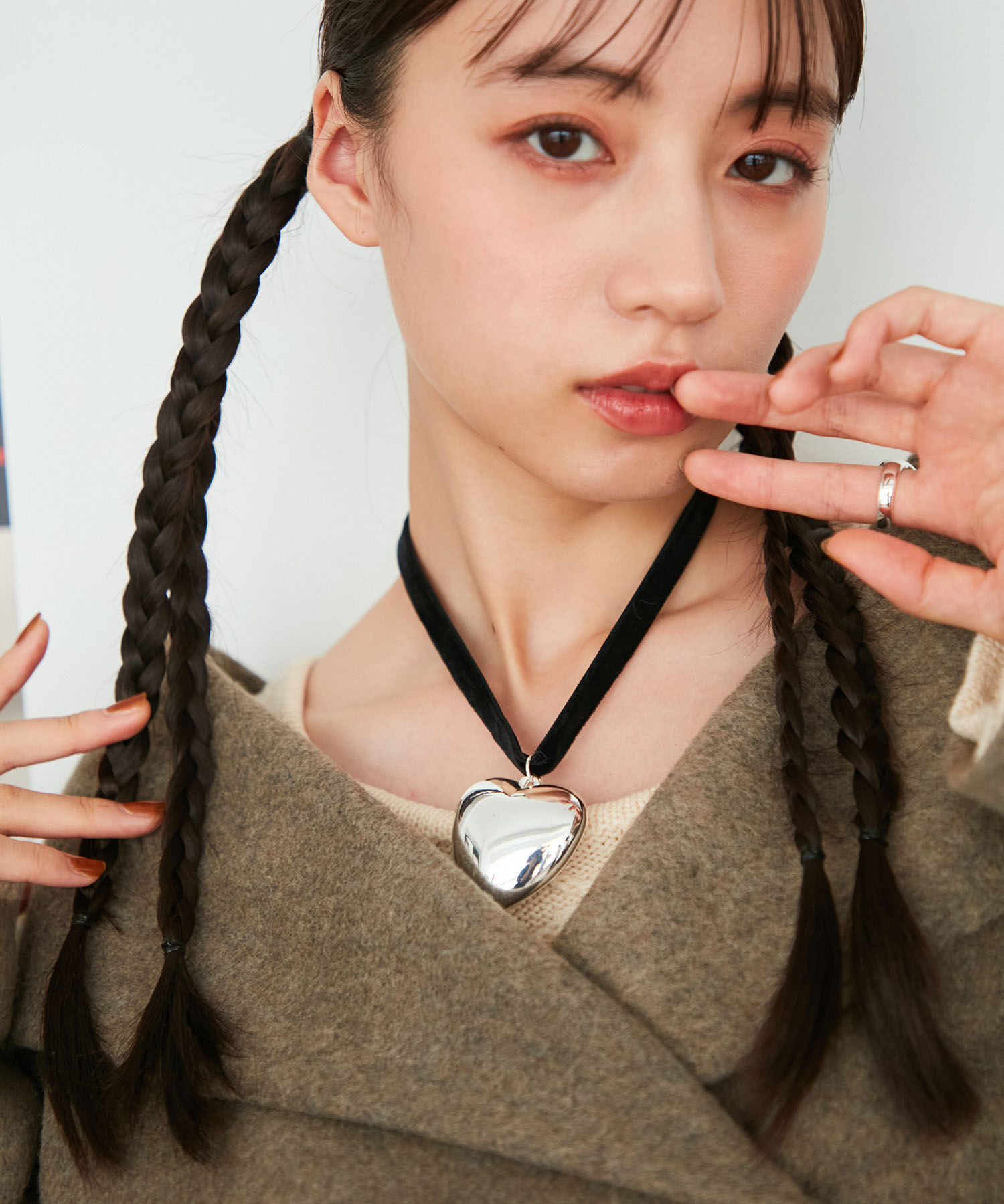 VIS「ビッグハートベロアチョーカー」|ネックレス|