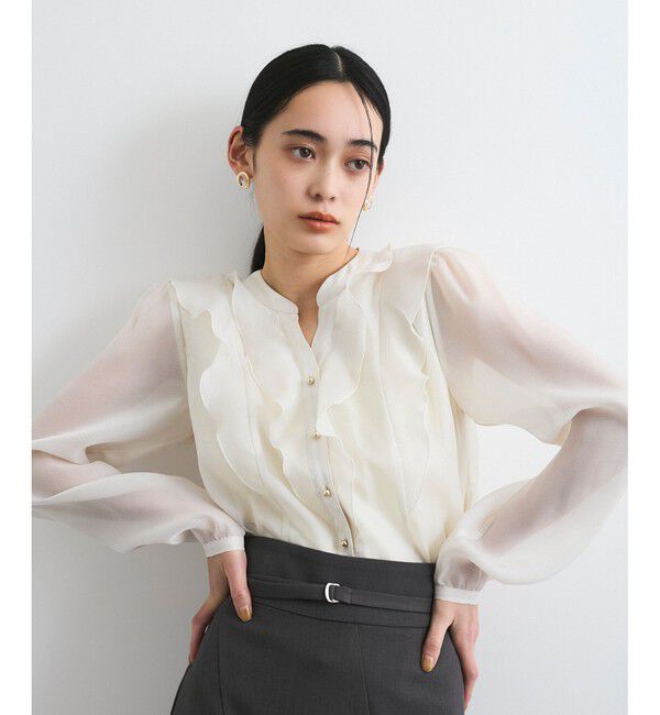 VIS「【洗える】シアーラッフルブラウス」|シャツ・ブラウス|キナリ(16)