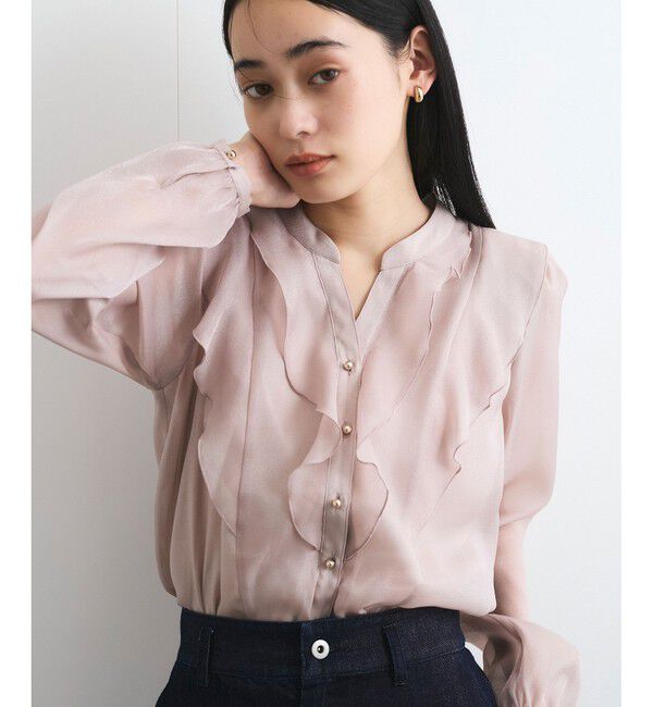 VIS「【洗える】シアーラッフルブラウス」|シャツ・ブラウス|