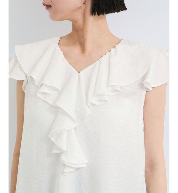 VIS「【WEB限定】ラッフルフリルフレンチスリーブブラウス」|シャツ・ブラウス|