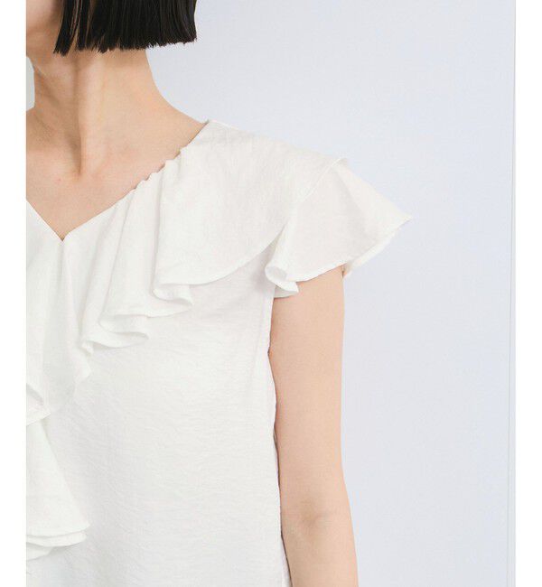 VIS「【WEB限定】ラッフルフリルフレンチスリーブブラウス」|シャツ・ブラウス|