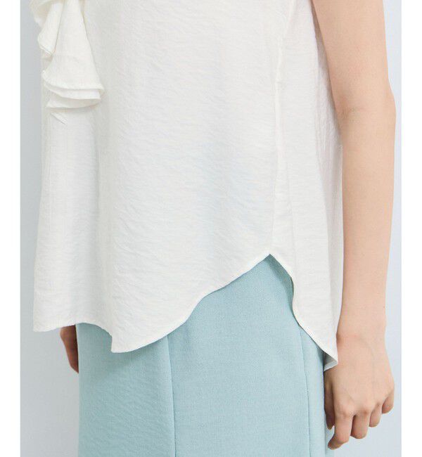 VIS「【WEB限定】ラッフルフリルフレンチスリーブブラウス」|シャツ・ブラウス|