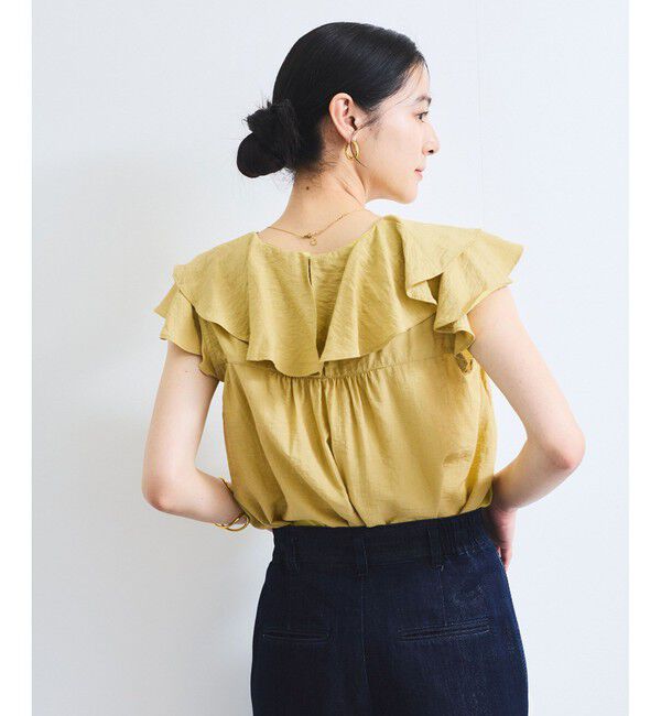 VIS「【WEB限定】ラッフルフリルフレンチスリーブブラウス」|シャツ・ブラウス|