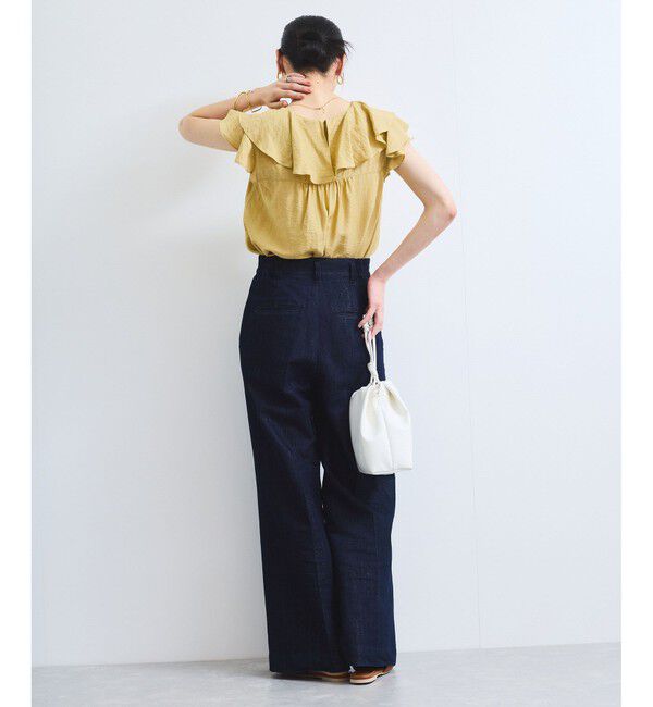 VIS「【WEB限定】ラッフルフリルフレンチスリーブブラウス」|シャツ・ブラウス|