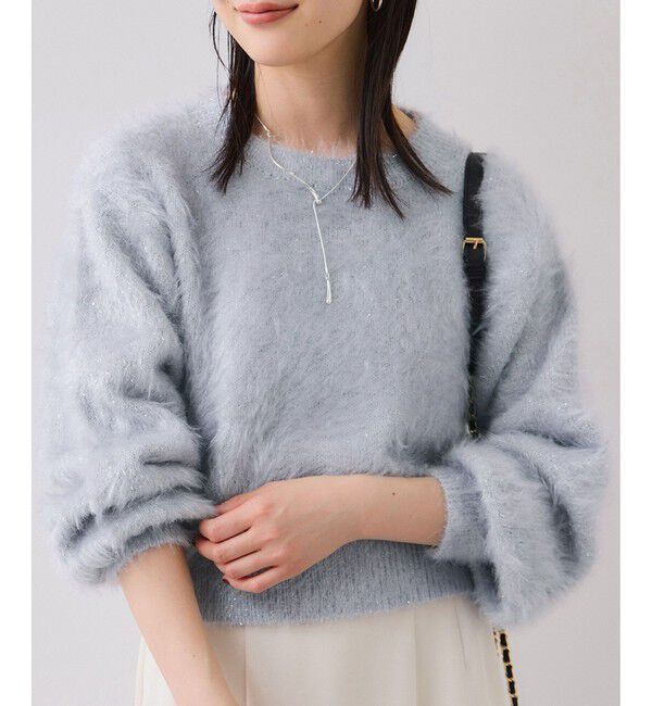 VIS「メタルシャギーネコヤーンニット/静電気防止」|ニット・セーター|サックス(48)