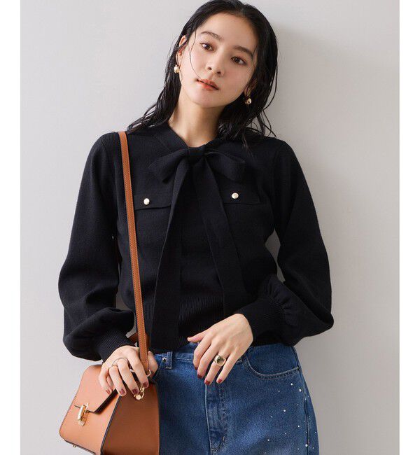 VIS「ニットリボン付きプルオーバー」|ニット・セーター|