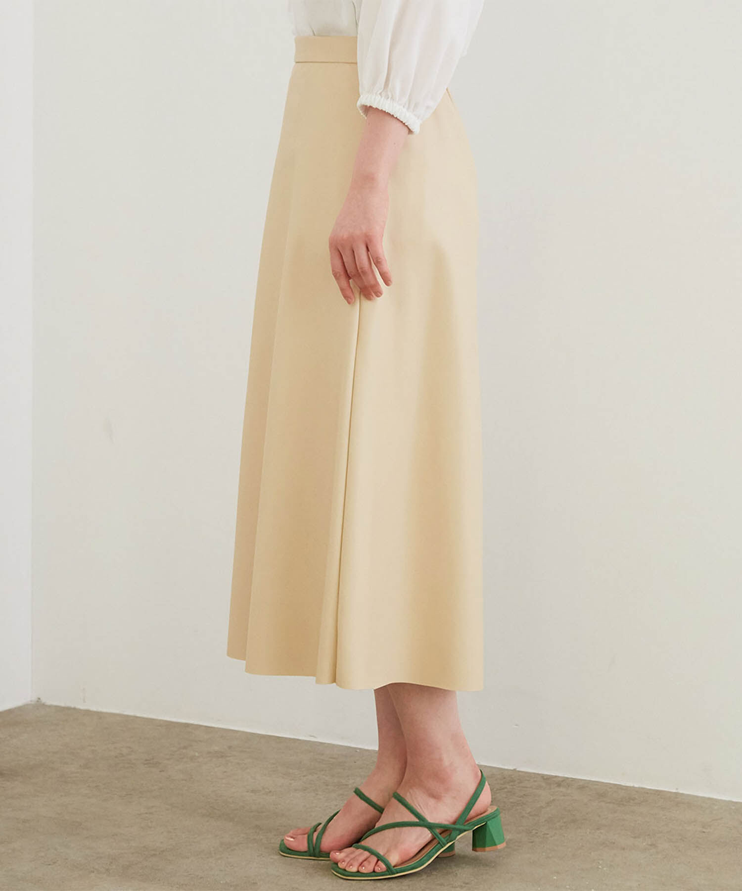 Rope&rsquo;Picnic「フェイクレザーフレアスカート」|スカート|